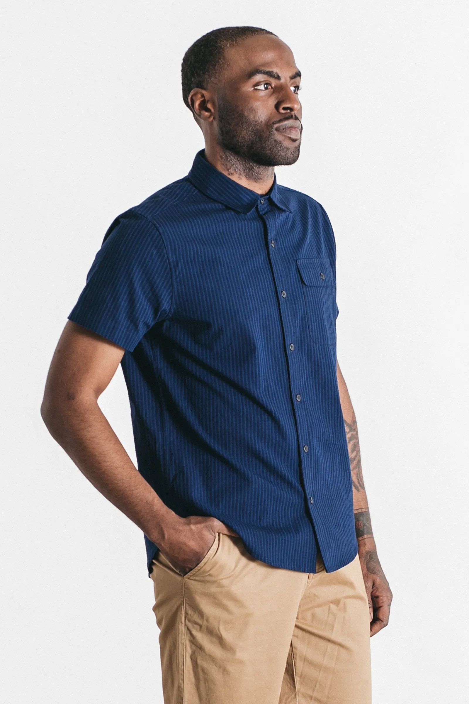 Marten Shirt / Indigo Stripe