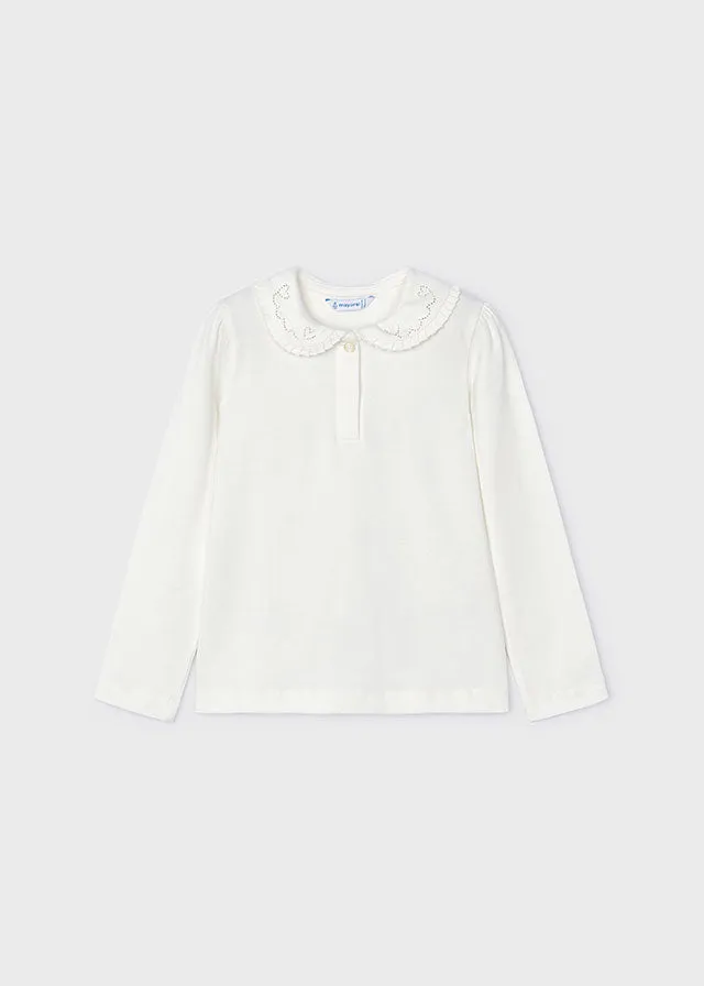 Mayoral Girls Ivory Long Sleeved top