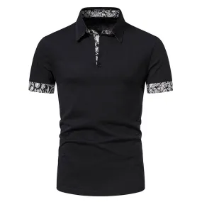 Men Turnover Collar Buttons Short Sleeves T-Shirt