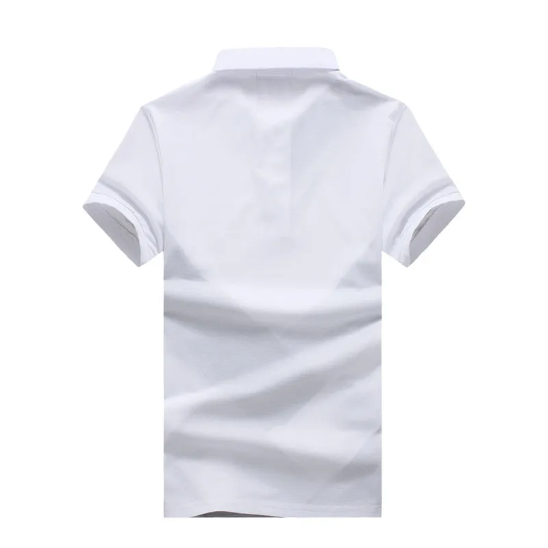 Men Turnover Collar Patchwork Short Sleeves T-Shirt