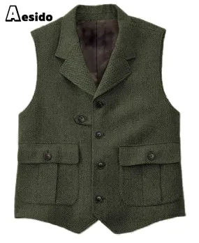 Men's Vest Single Breasted Notch Lapel Waistcoat