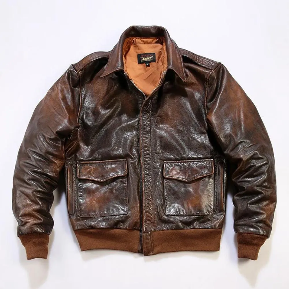 Men‘s Vintage A2 Pilot Leather Jacket