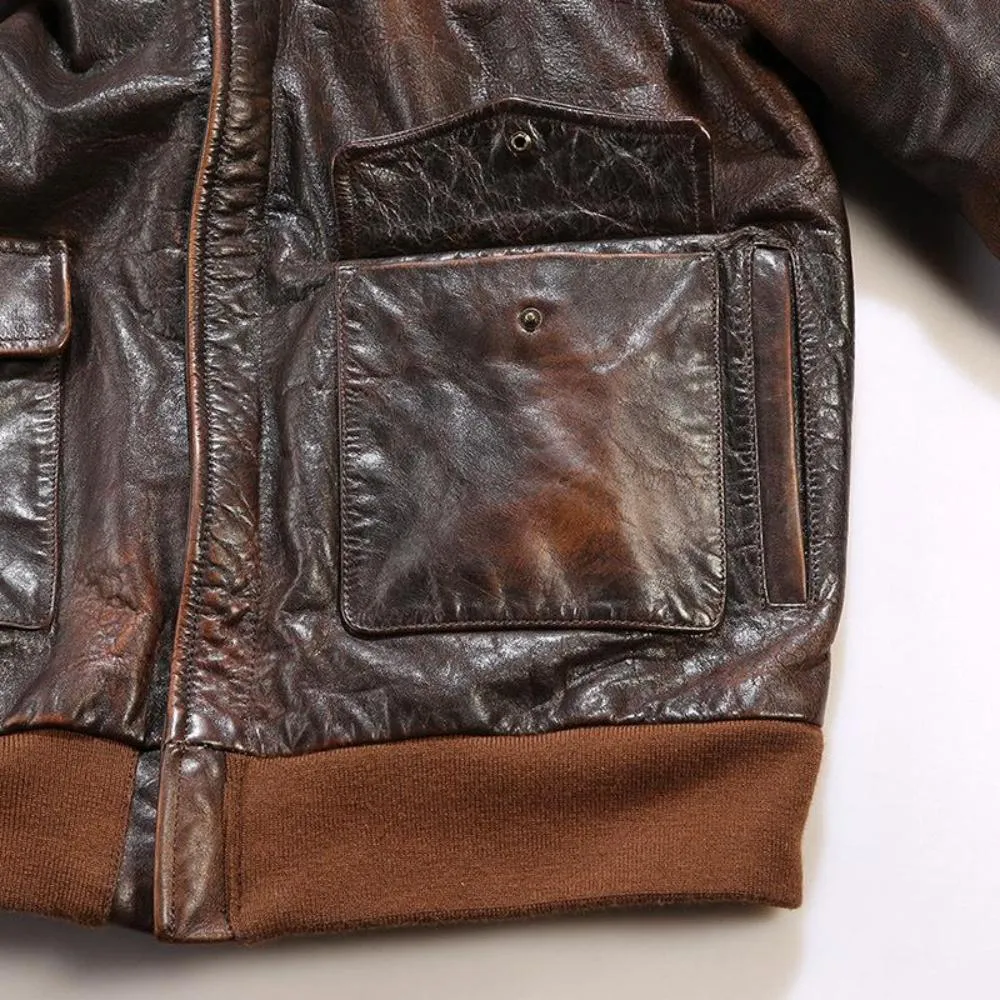 Men‘s Vintage A2 Pilot Leather Jacket