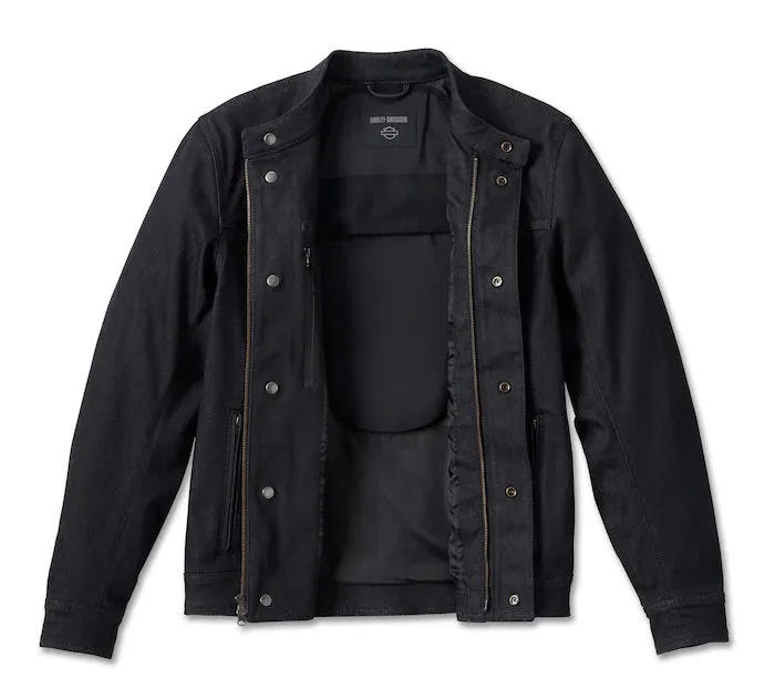 Mens's Chisel Denim Trucker Riding Jacket