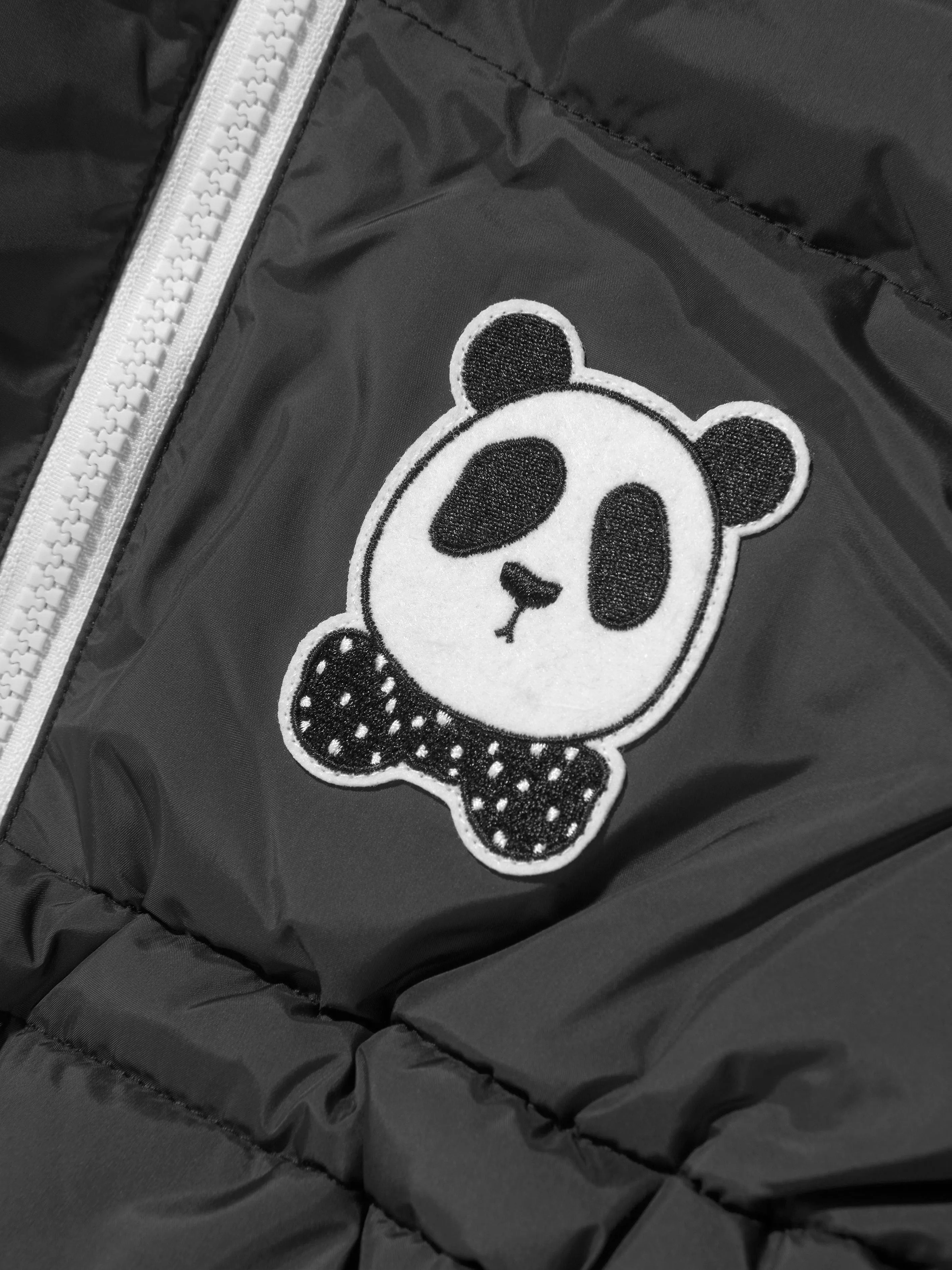 Mini Rodini Kids Panda Hooded Puffer Jacket