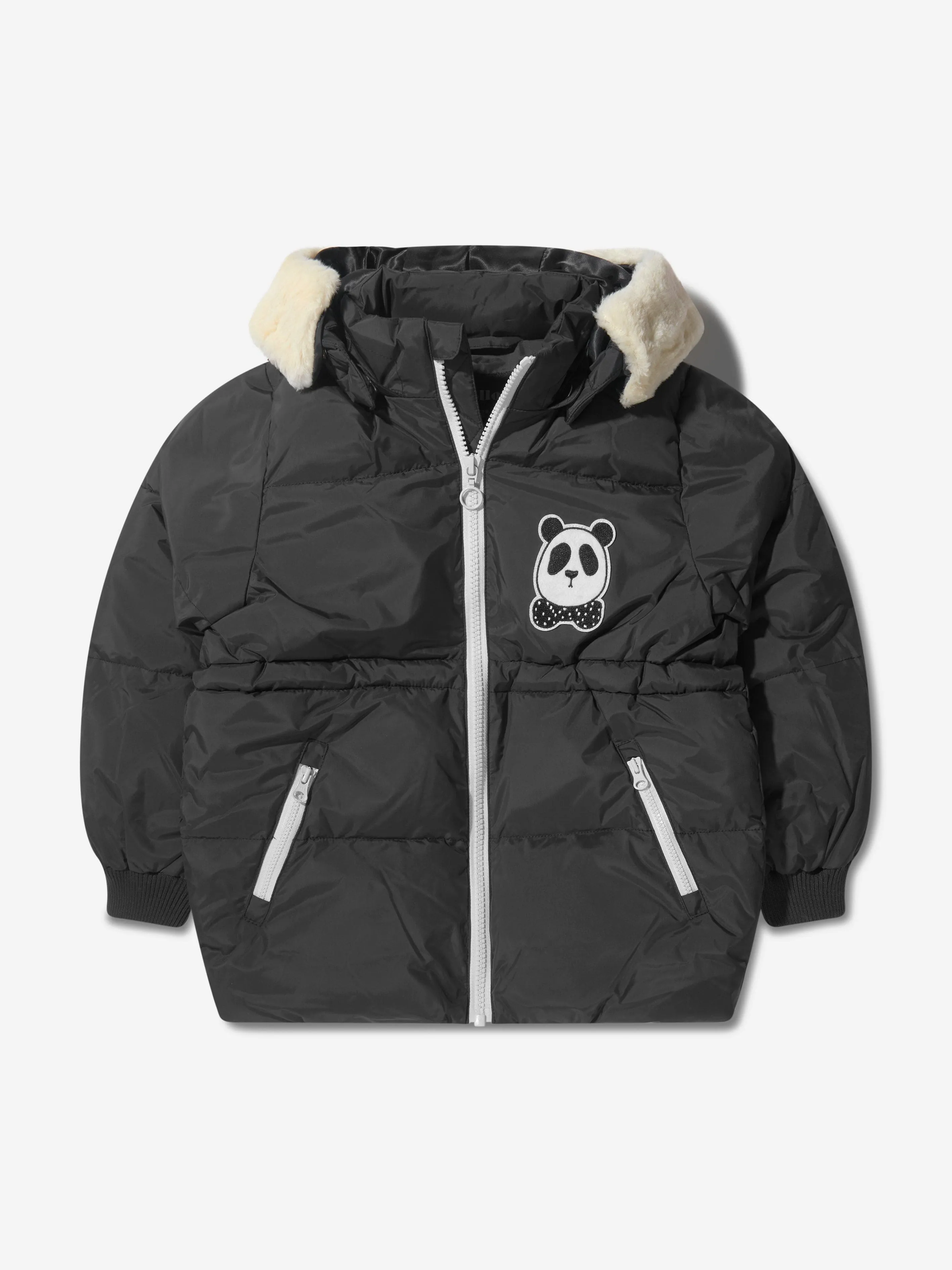 Mini Rodini Kids Panda Hooded Puffer Jacket