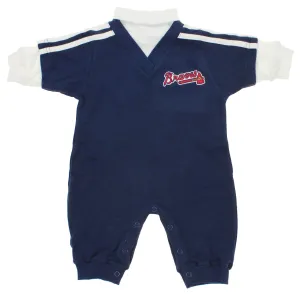 MLB Infant Atlanta Braves Turtleneck Coverall, Navy-White