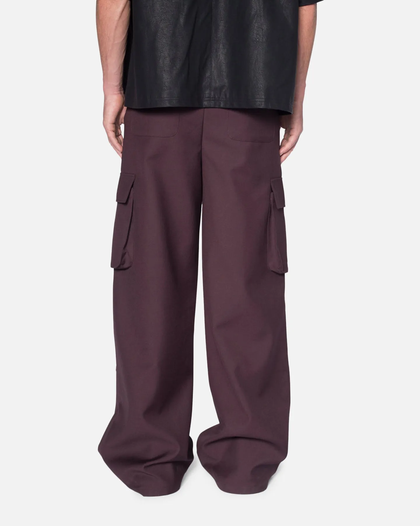 MNML Baggy Cargo Trouser Pants Burgundy