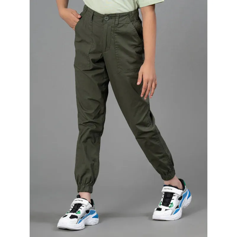 Mode By RedTape Olive Color joggers for Girls| Best in Comfort| Cotton| Front Side Pockets| Regular Fit