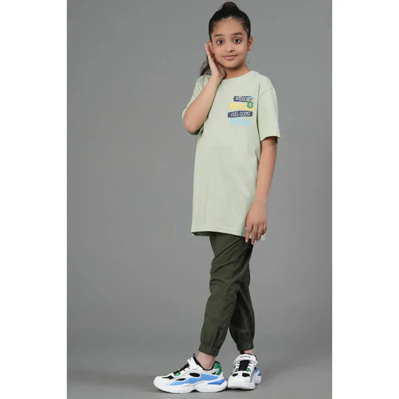 Mode By RedTape Olive Color joggers for Girls| Best in Comfort| Cotton| Front Side Pockets| Regular Fit