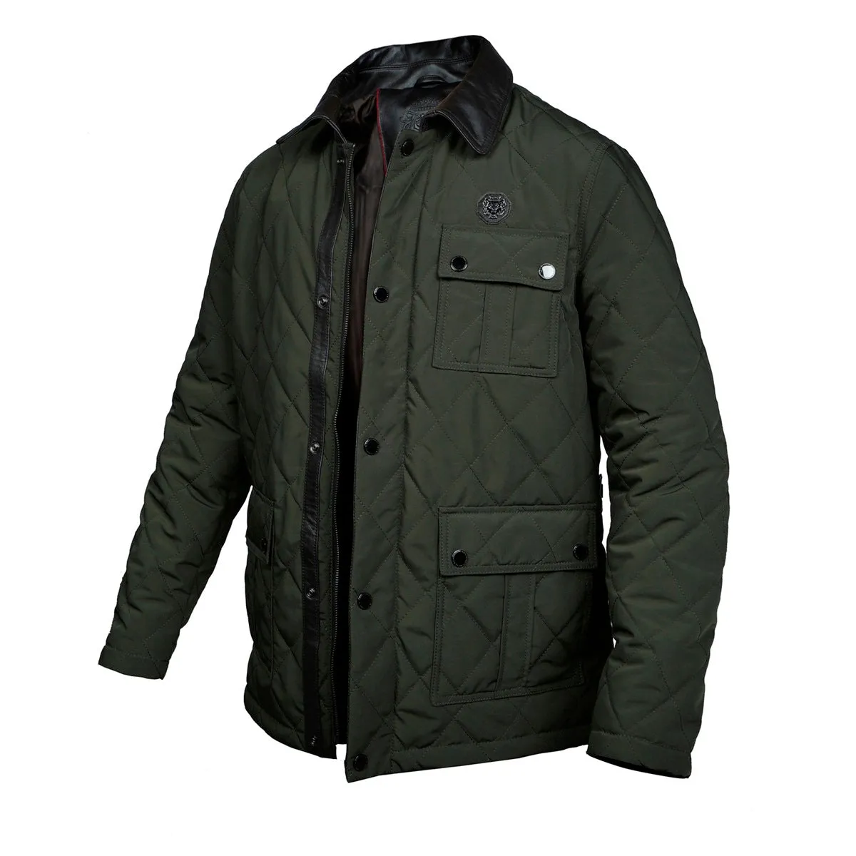 Multi Flap Pocket Green Puffer Jacket