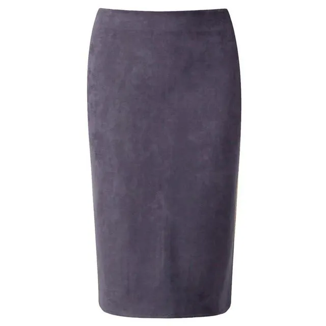 Neophil 2020 Summer Women Suede Midi Pencil Skirt High Waist Gray Pink XXL Sexy Style Stretch Wrap Ladies Office Work Saia S1009