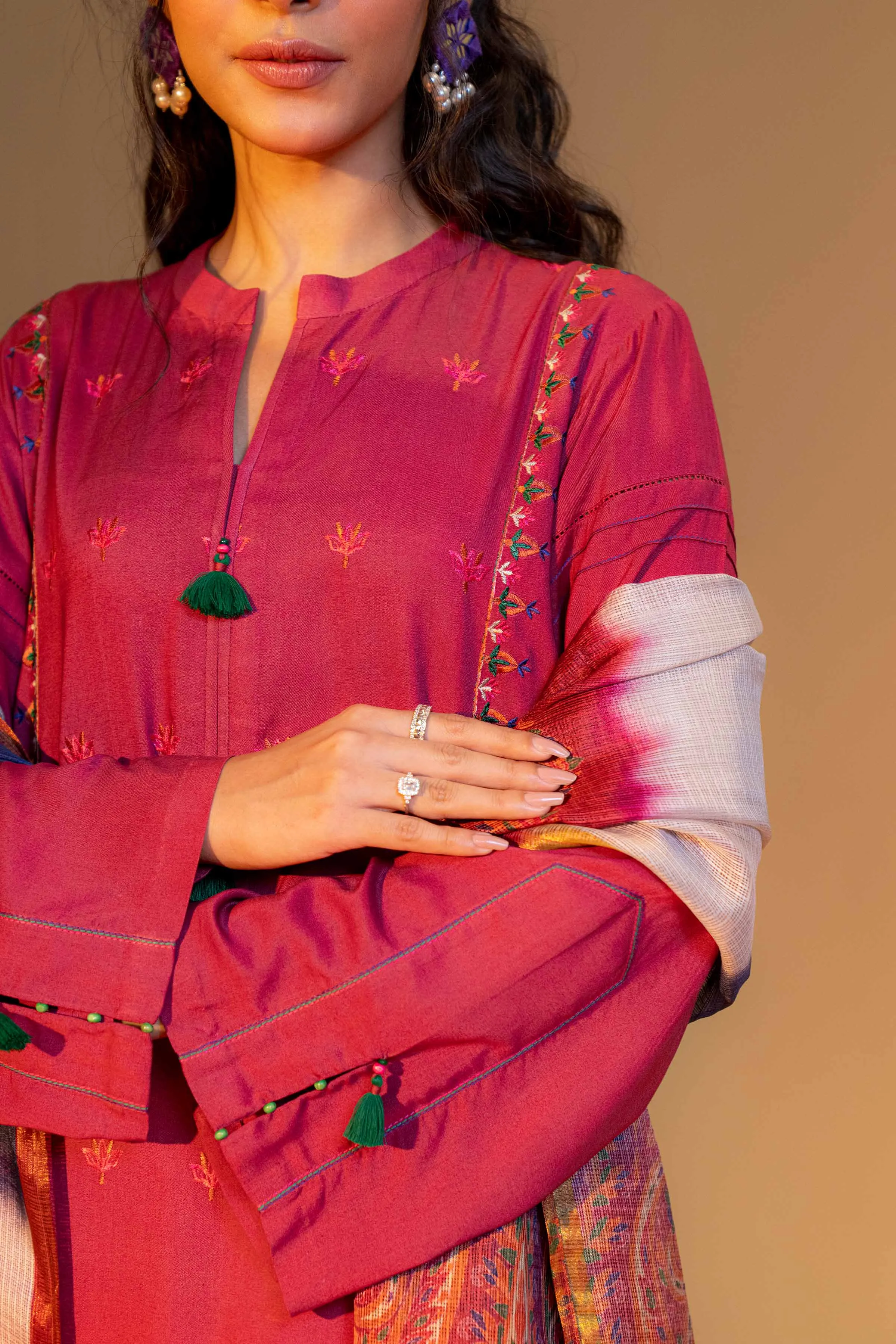 Nishat Linen Silk Collection – 3 Piece - Embroidered Suit - 42306464