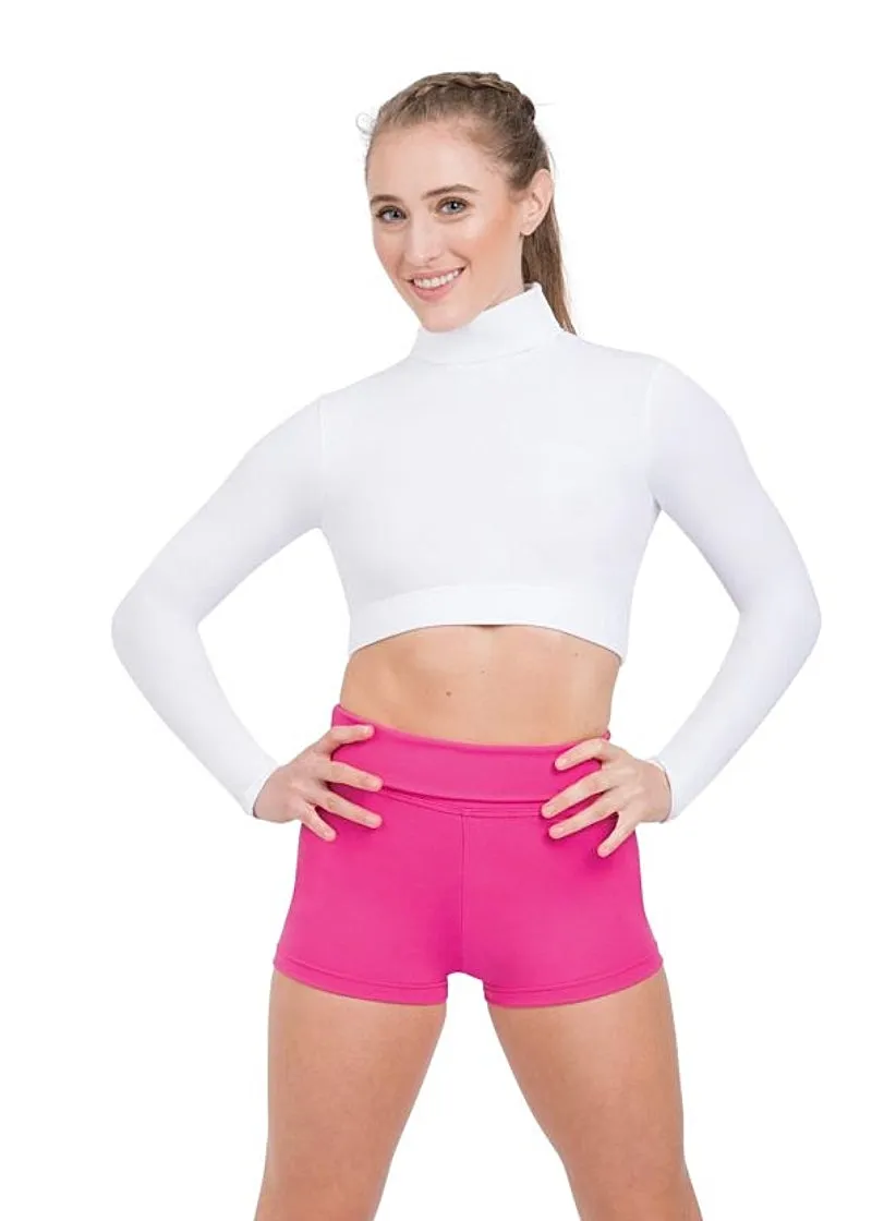 ON SALE Team Basics Youth Long Sleeve Turtleneck Crop Top