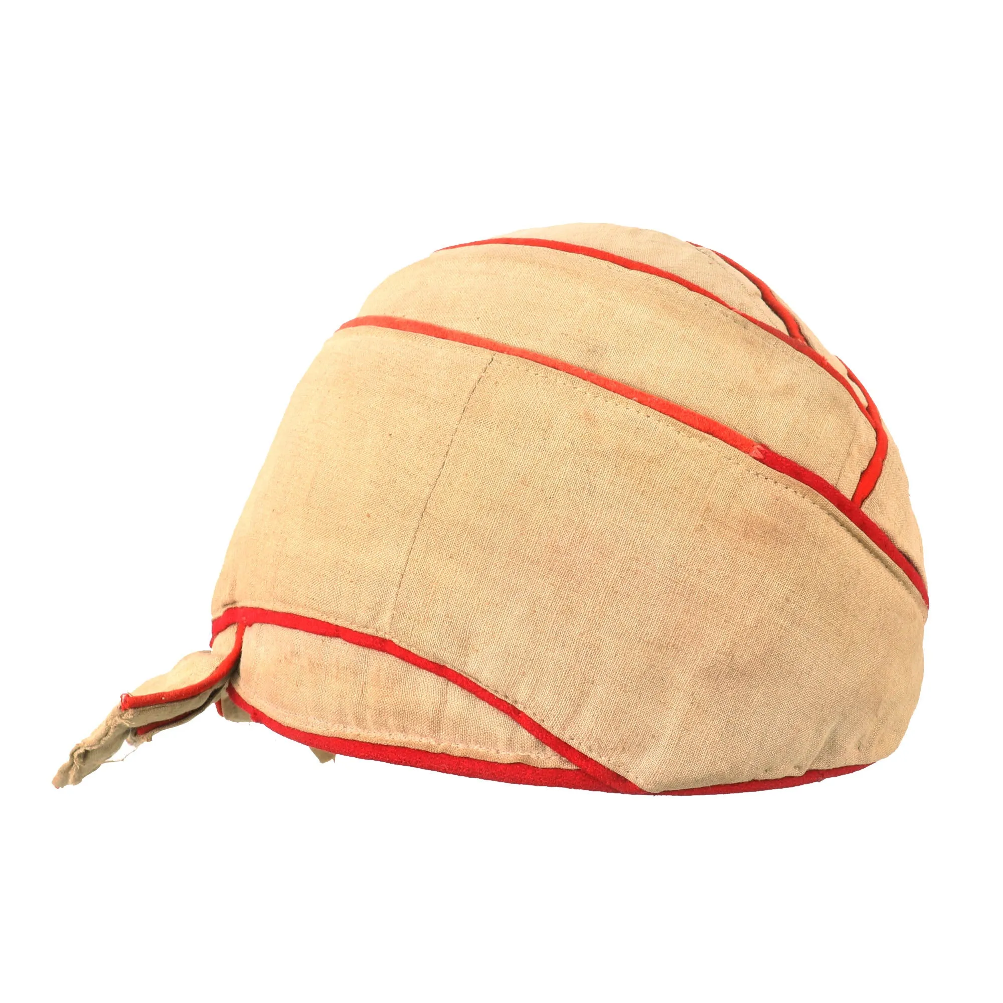 Original Ottoman WWI Turkish Kabalak Hat with Red Piping & Leather Sweatband