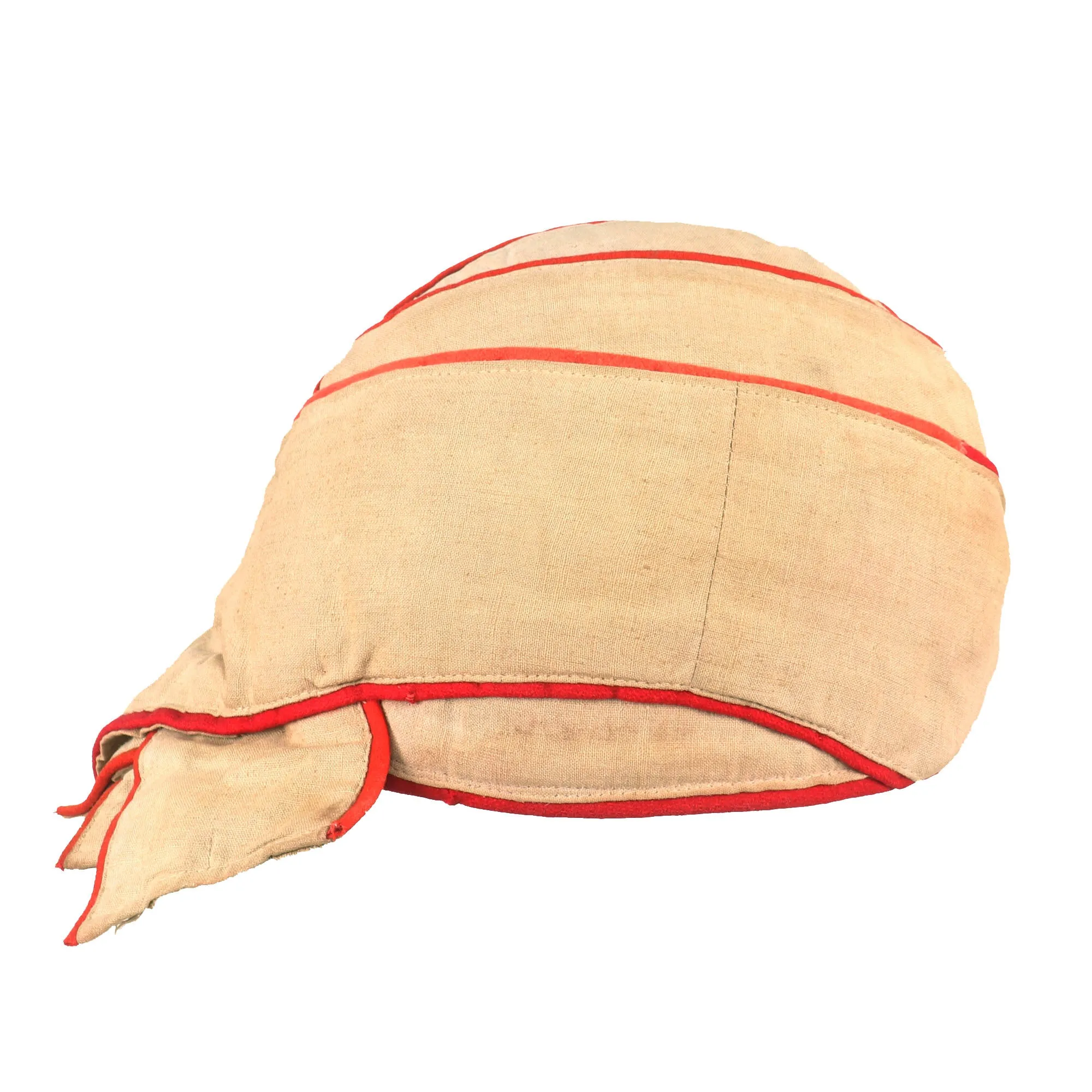 Original Ottoman WWI Turkish Kabalak Hat with Red Piping & Leather Sweatband