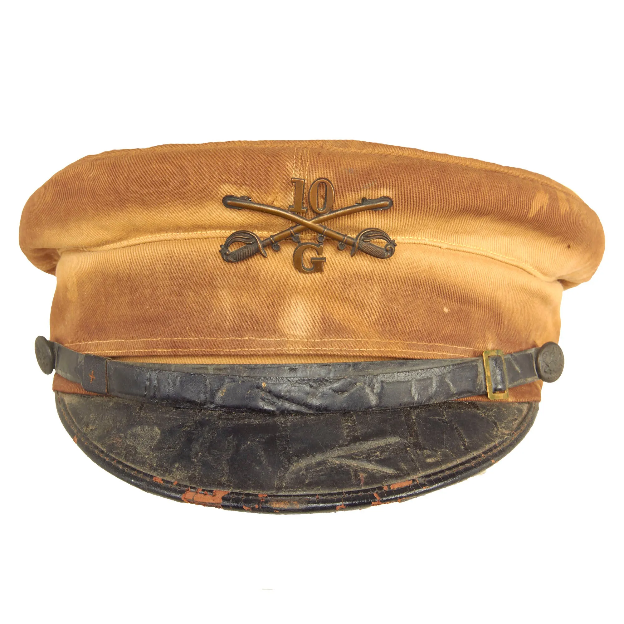 Original U.S. Philippine-American War Era Named 10th Cavalry “Buffalo Soldiers” Regiment M1902 Visor Cap