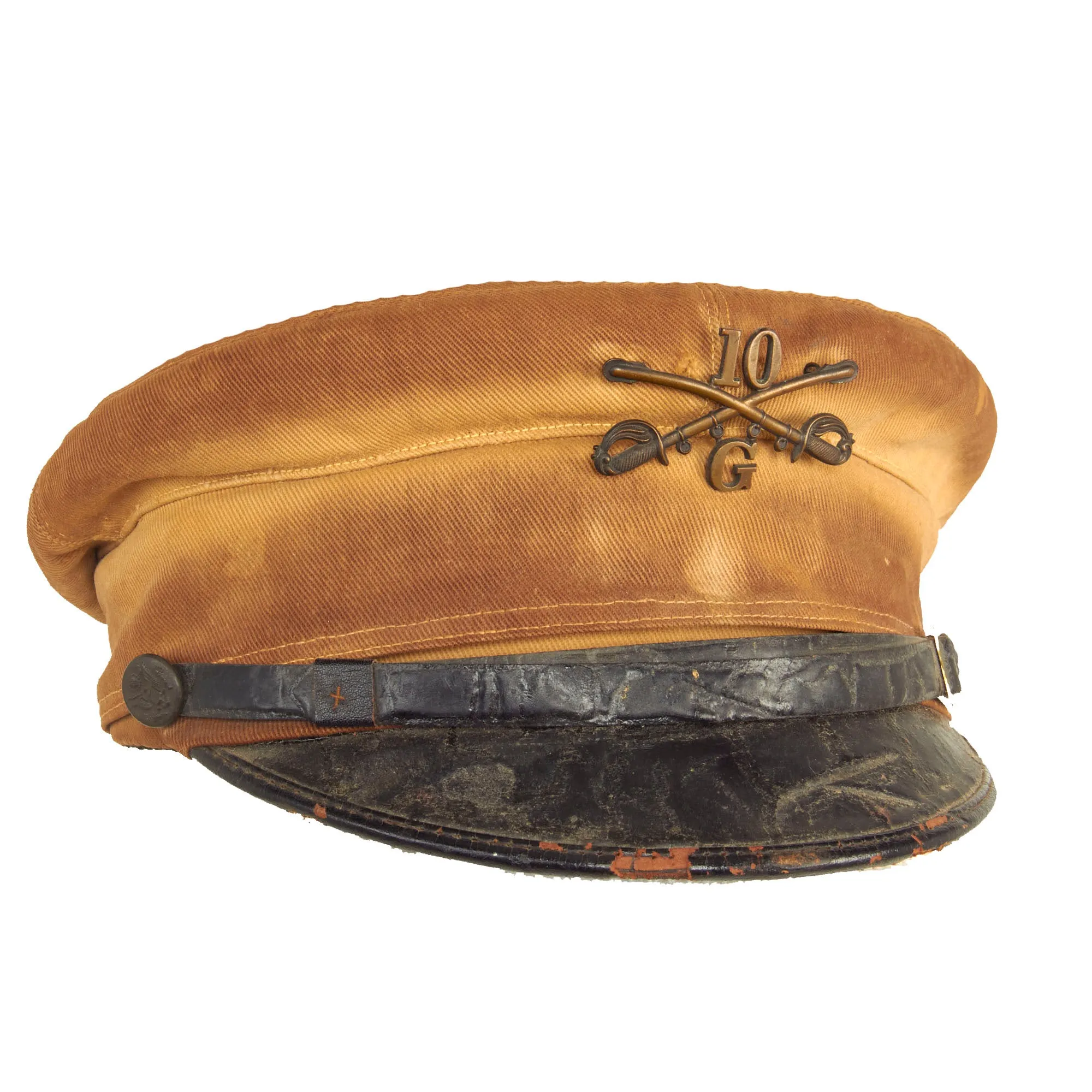 Original U.S. Philippine-American War Era Named 10th Cavalry “Buffalo Soldiers” Regiment M1902 Visor Cap