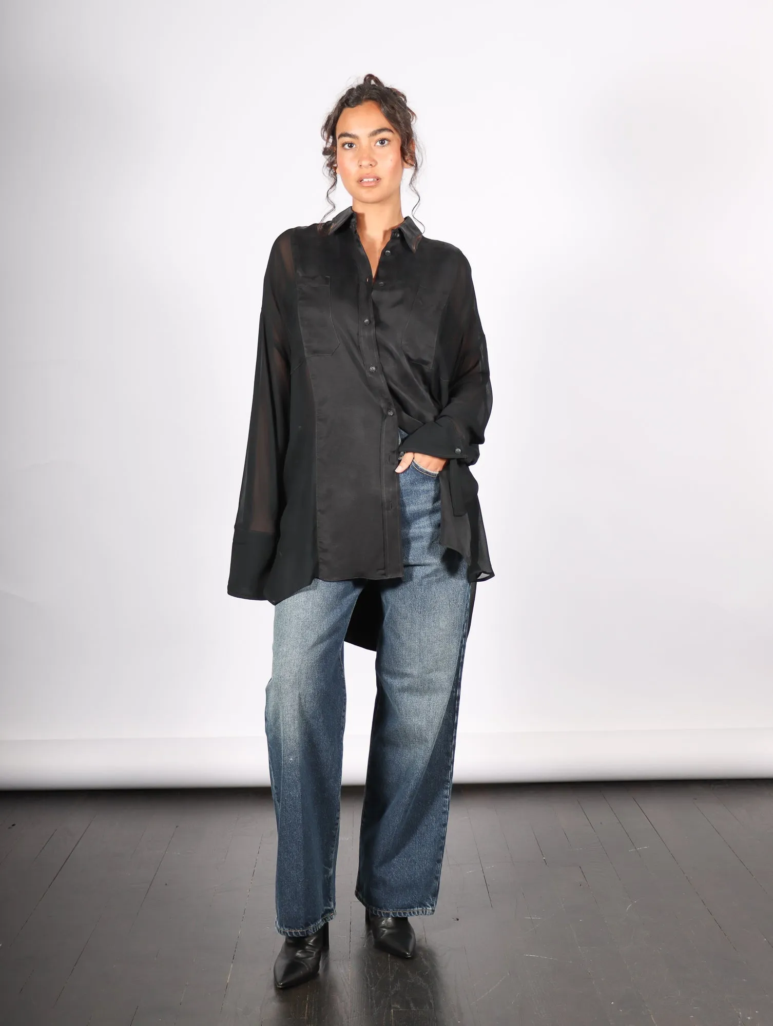 Oversized Shirt in Black by Andrea Ya'aqov