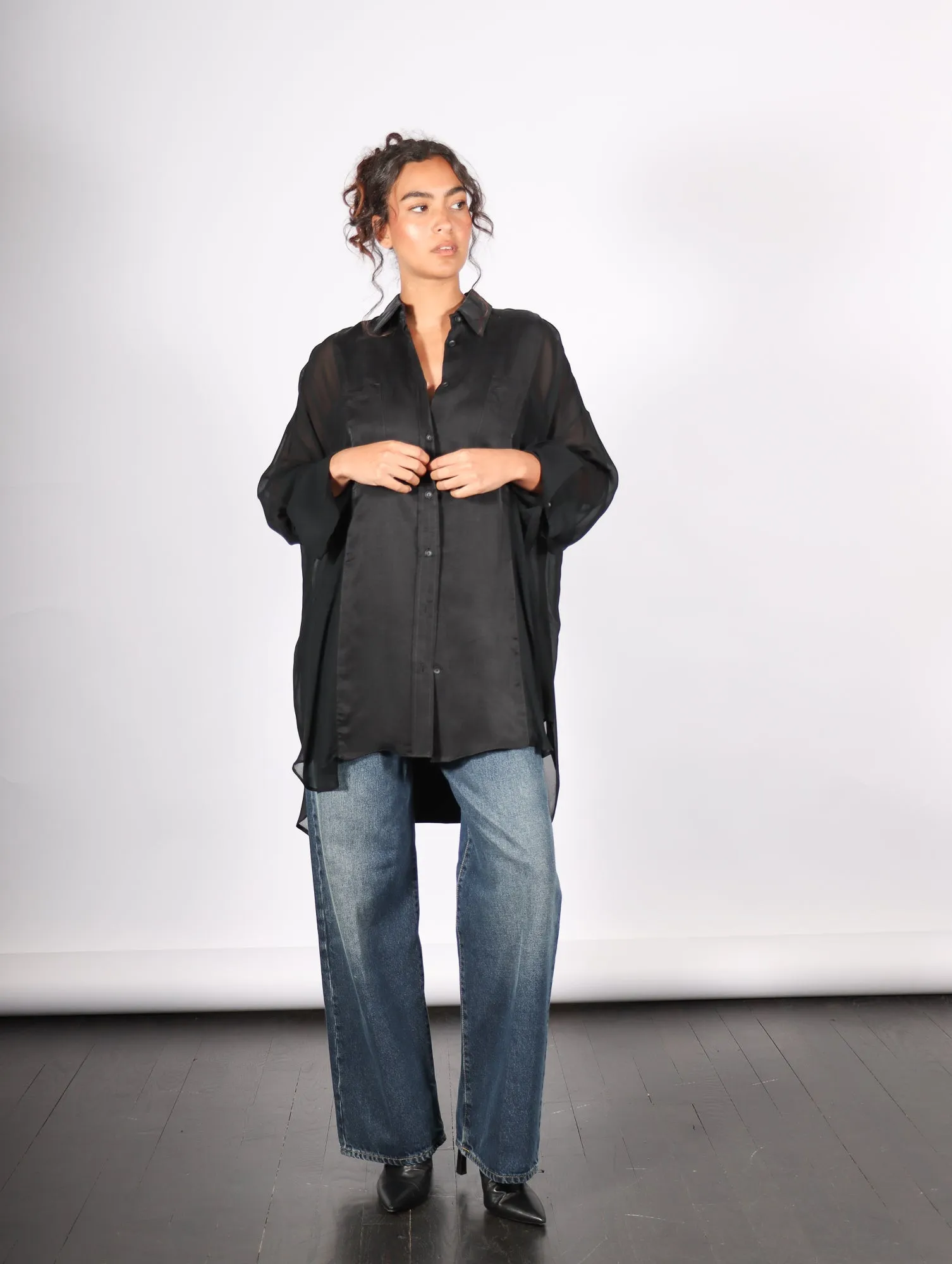 Oversized Shirt in Black by Andrea Ya'aqov