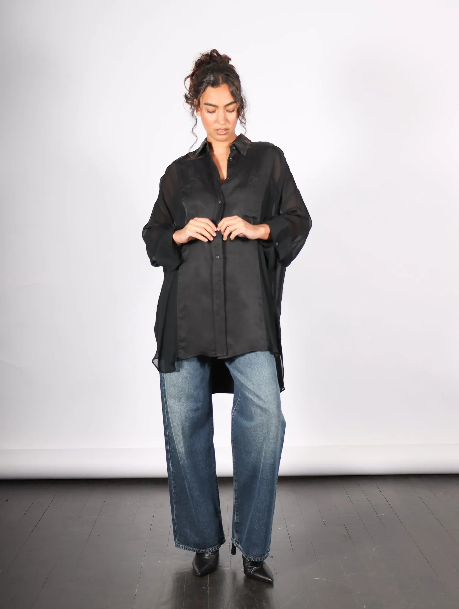 Oversized Shirt in Black by Andrea Ya'aqov