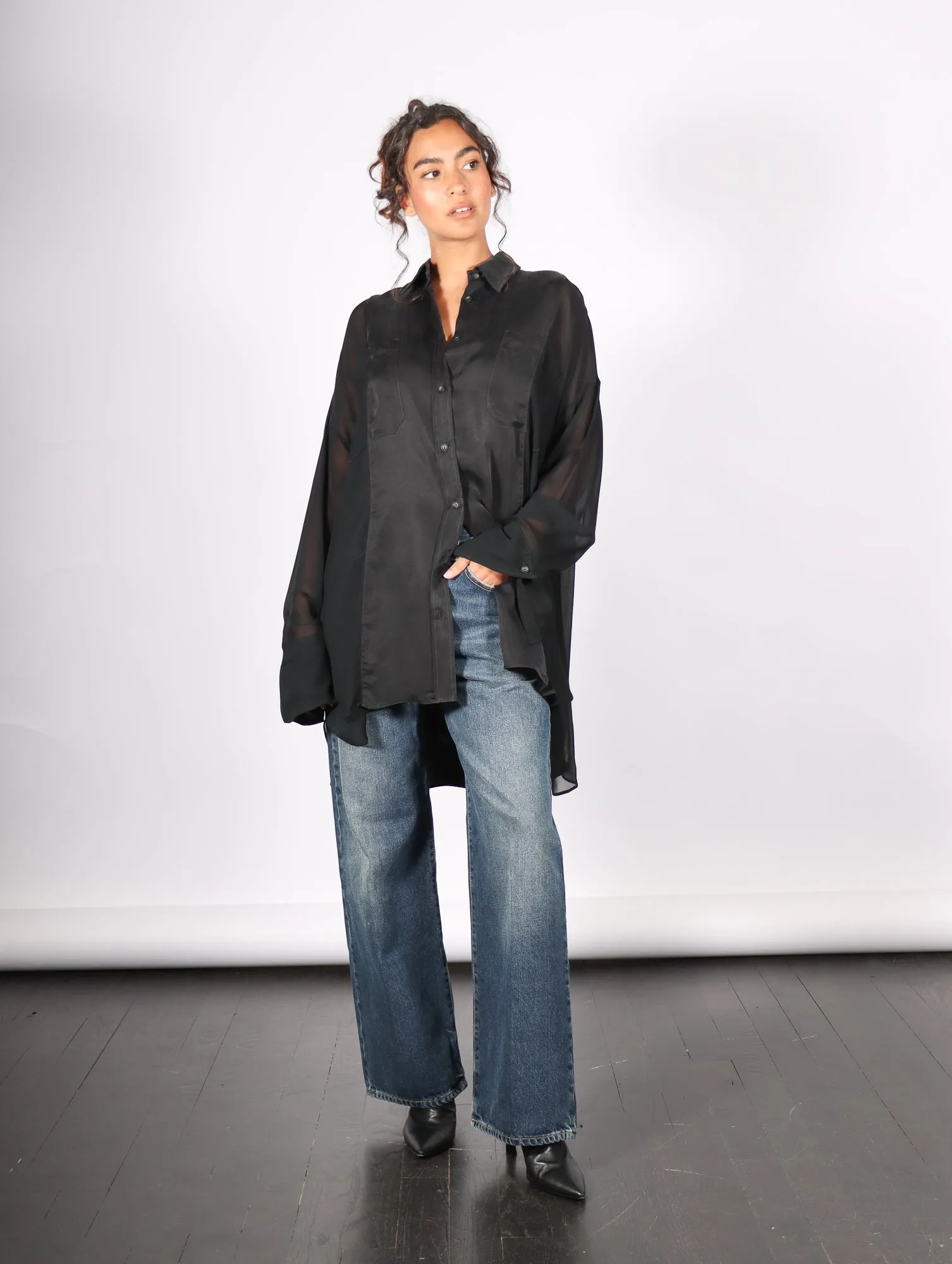 Oversized Shirt in Black by Andrea Ya'aqov