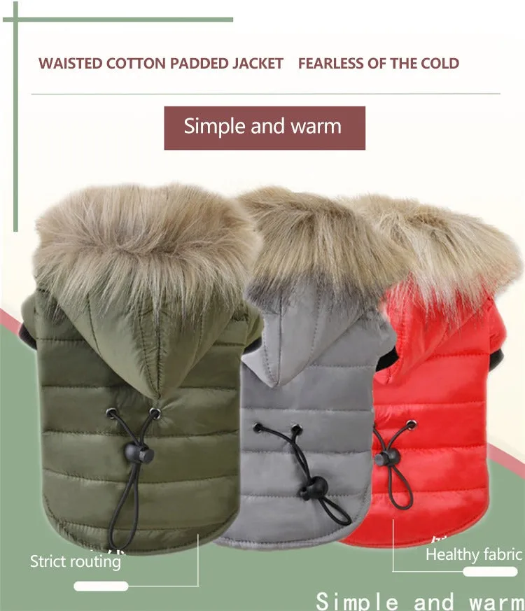 Pet Clothing Winter Puffer Coat Luxury Cotton Light Warm Down Jacket Dog Two-Leg Cotton Suit Pet Clothes |