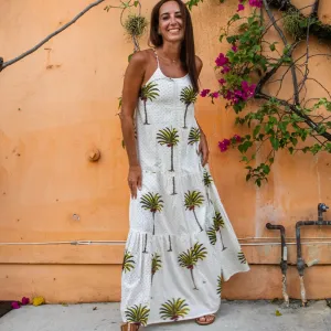 Pintuck Maxi Dress | Green Palm