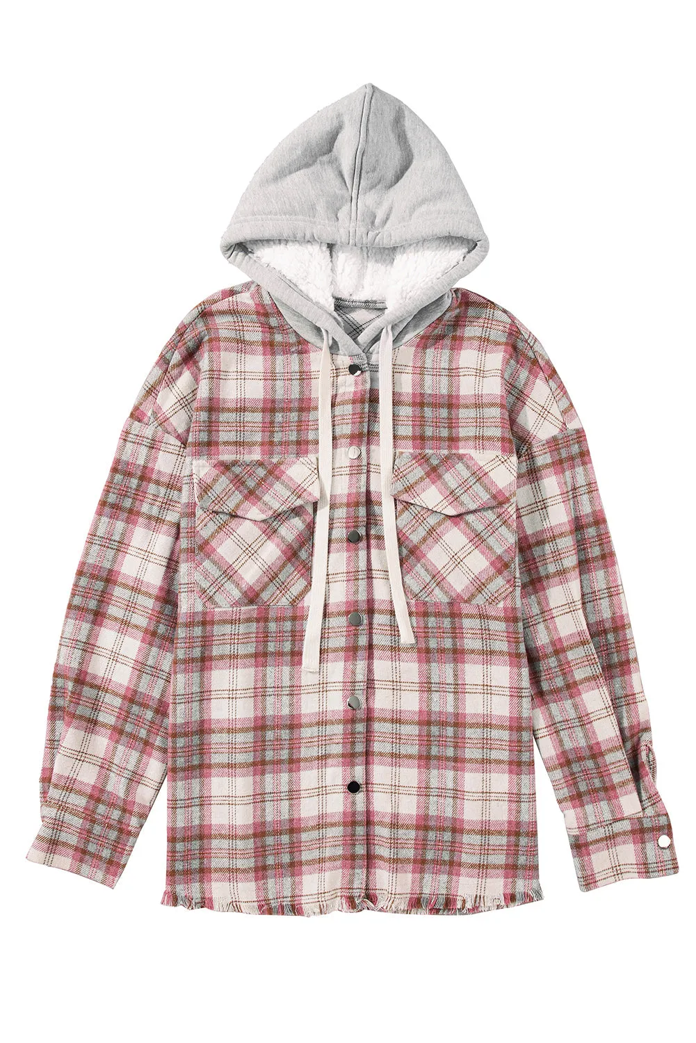 Plaid Hooded Jacket with Flap Pockets & Raw Hem –🔥🔥 The One Thing I Can Count On When My Life Is Falling Apart