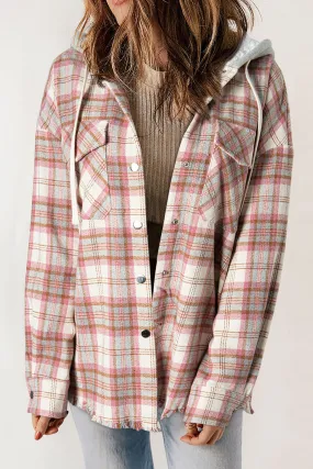 Plaid Hooded Jacket with Flap Pockets & Raw Hem –🔥🔥 The One Thing I Can Count On When My Life Is Falling Apart