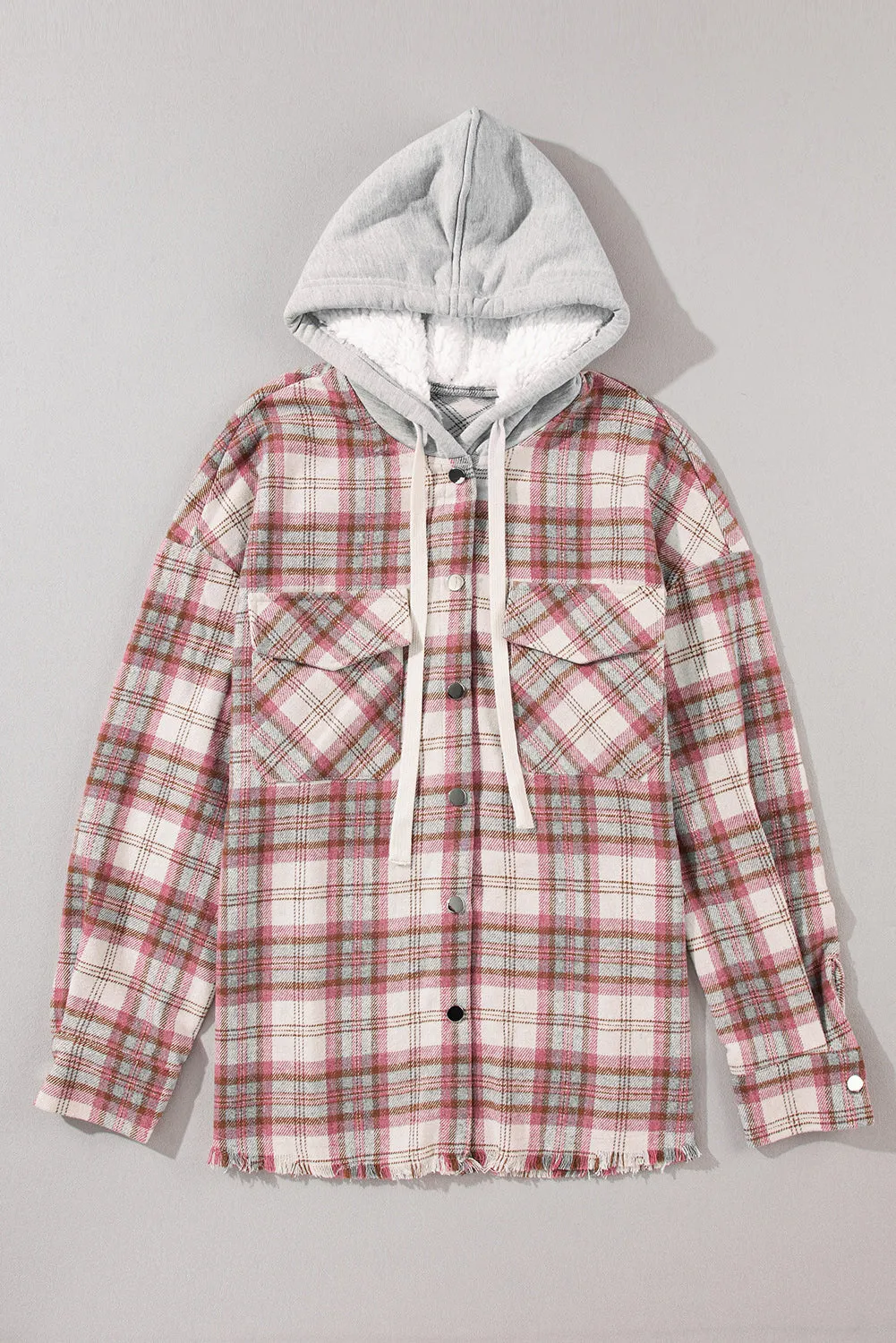 Plaid Hooded Jacket with Flap Pockets & Raw Hem –🔥🔥 The One Thing I Can Count On When My Life Is Falling Apart