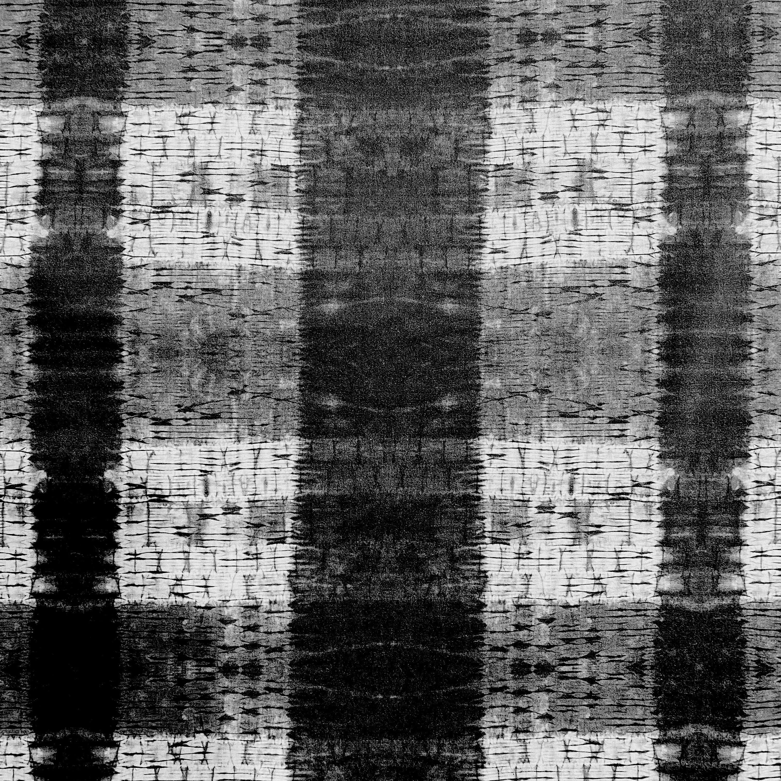 'Pleat Plaid Shibori Black' Art Cotton Print by Kim Eichler-Messmer, 44" Wide, By the Yard # 1452