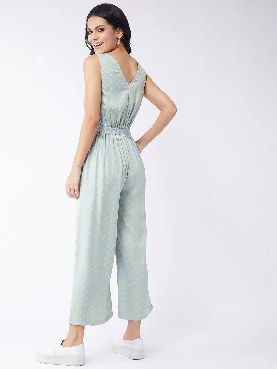 Polka Pastel Sleeveless Jumpsuit