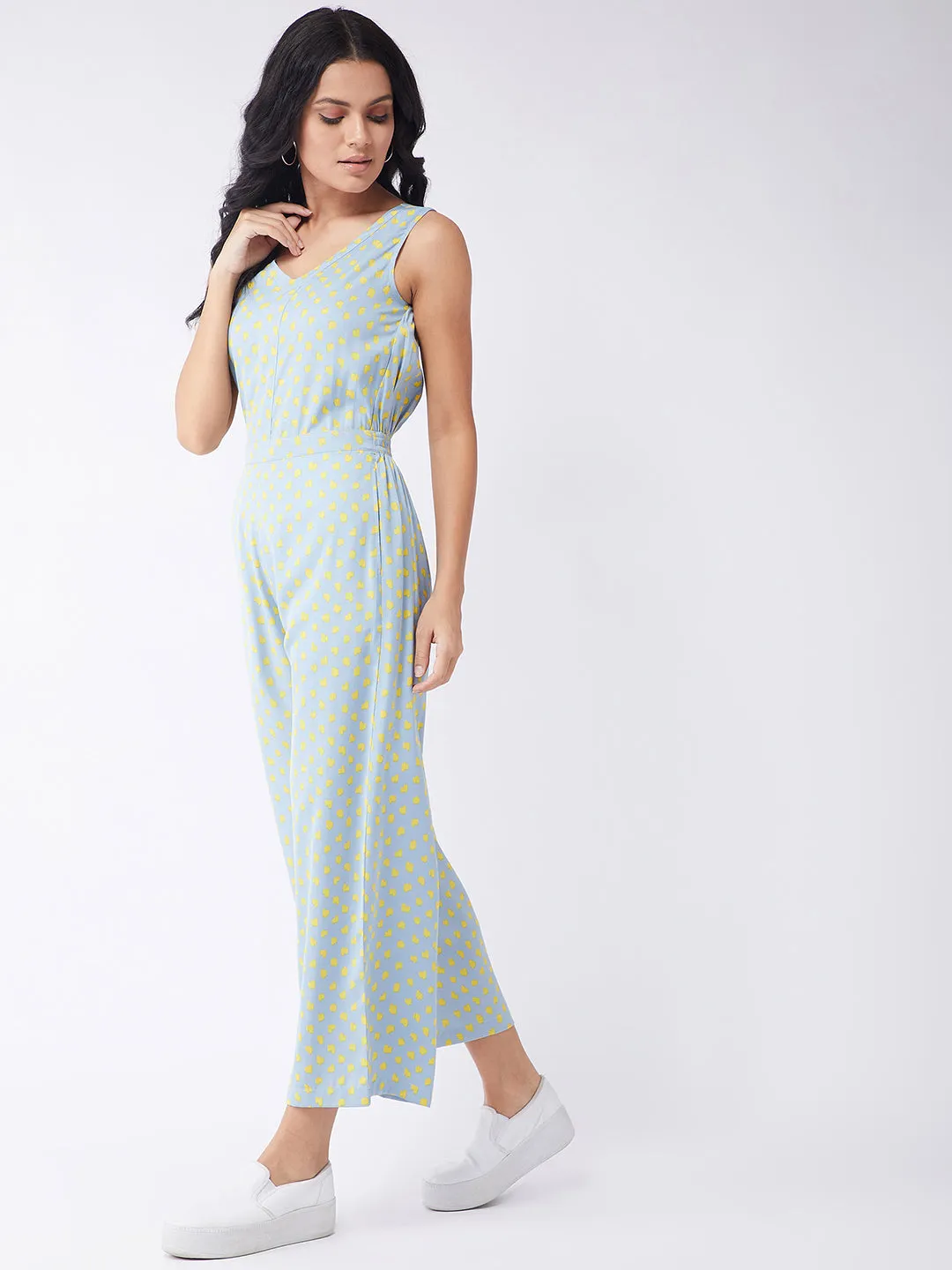 Polka Pastel Sleeveless Jumpsuit