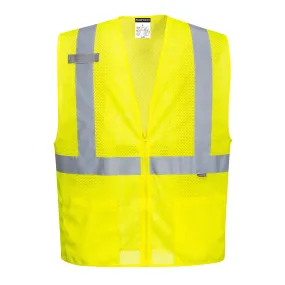 PORTWEST® High Visibility Mesh Zip Up Safety Vest - ANSI Class 2 - UC493