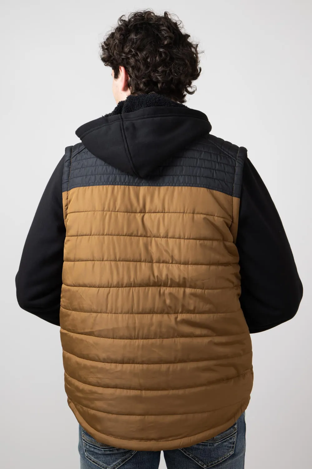 Puffer Vest Hood Jacket for Men in Rustic Timber | 8JK6092M-RUSTICTIMBER