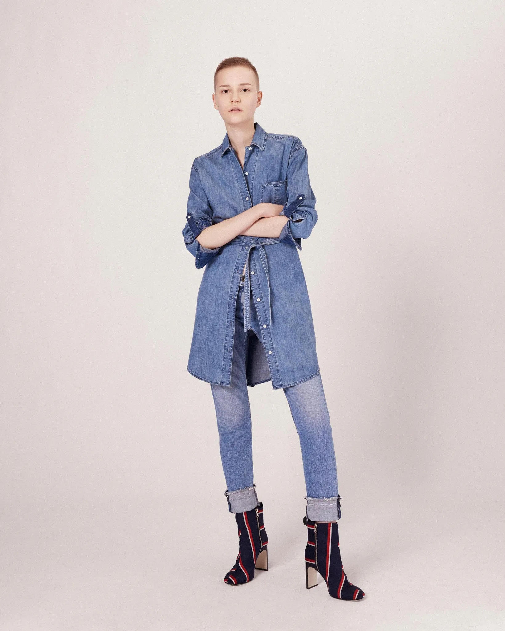 Rag & Bone - Shirt Dress Medium Indigo