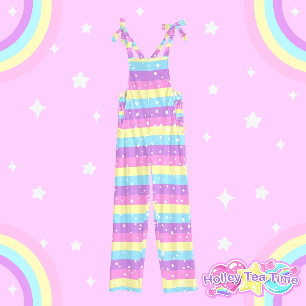 Rainbow Ribbon Jumpsuit Overalls