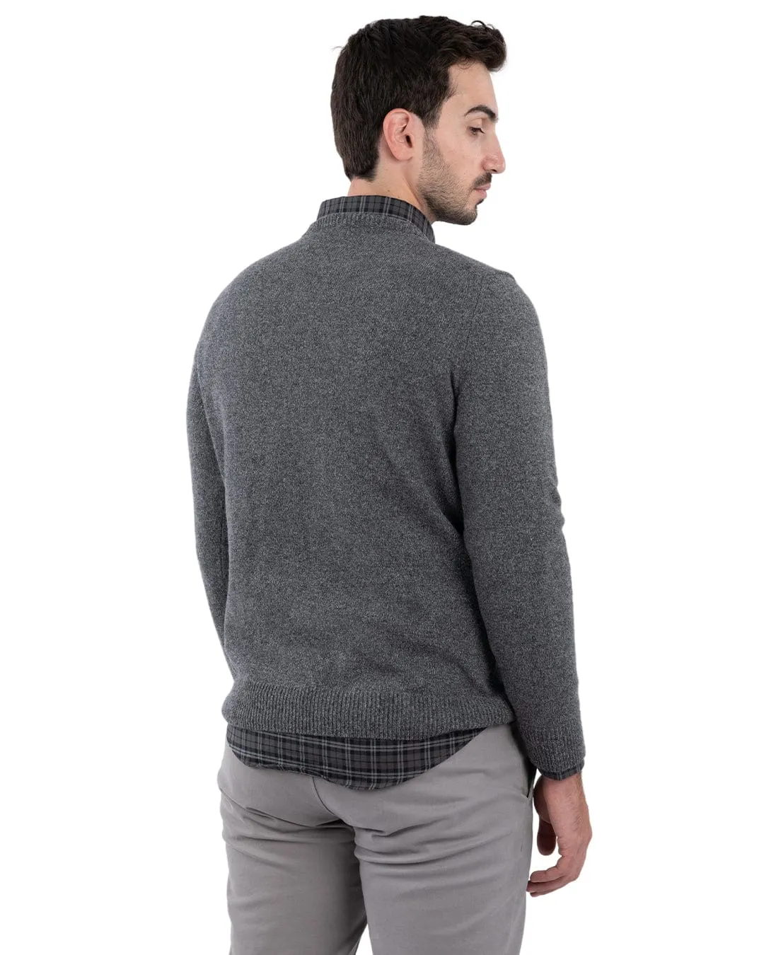 Reclaimed Lambswool Grey Crew Neck Jumper