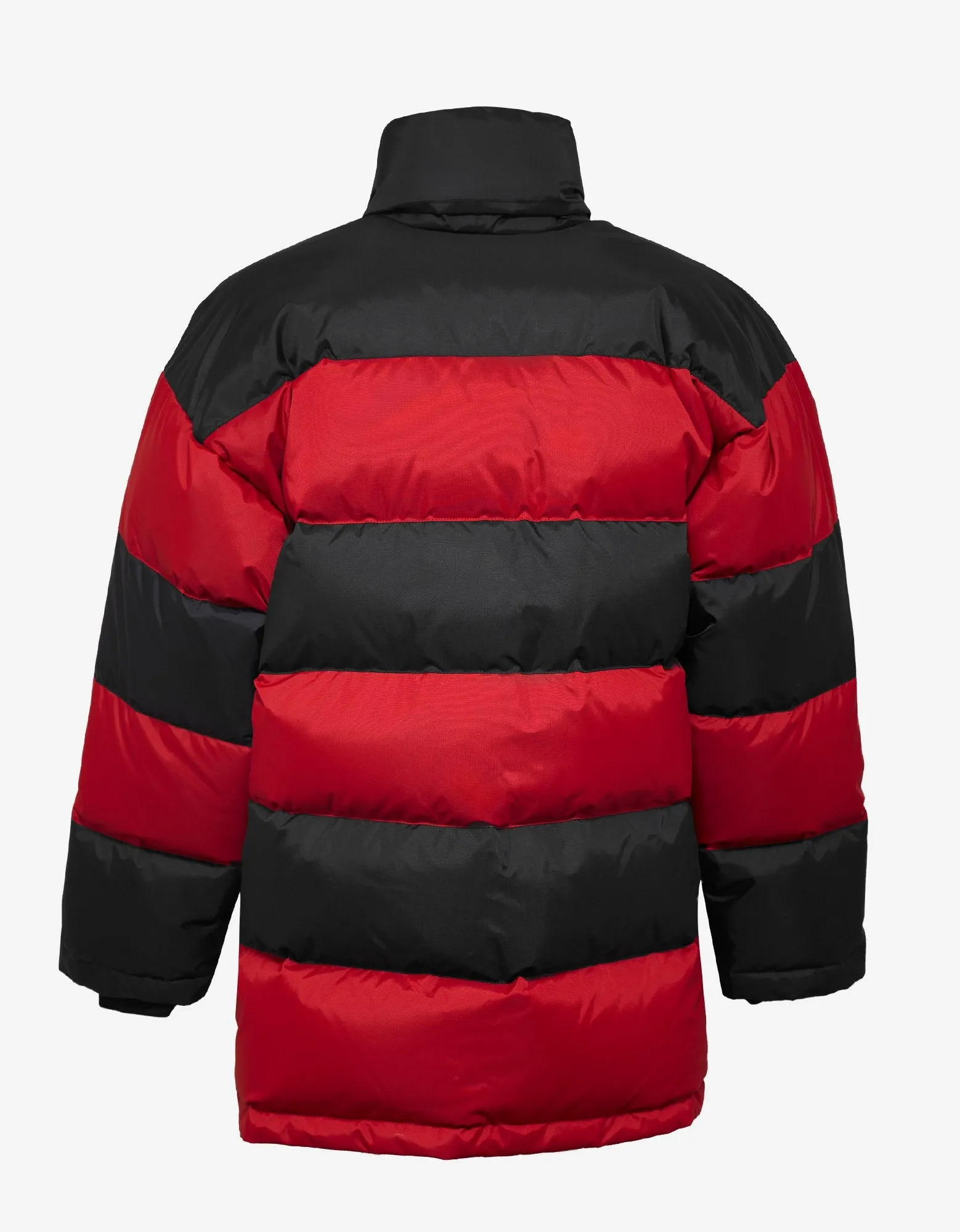 Red & Black Stripe Down Coat -