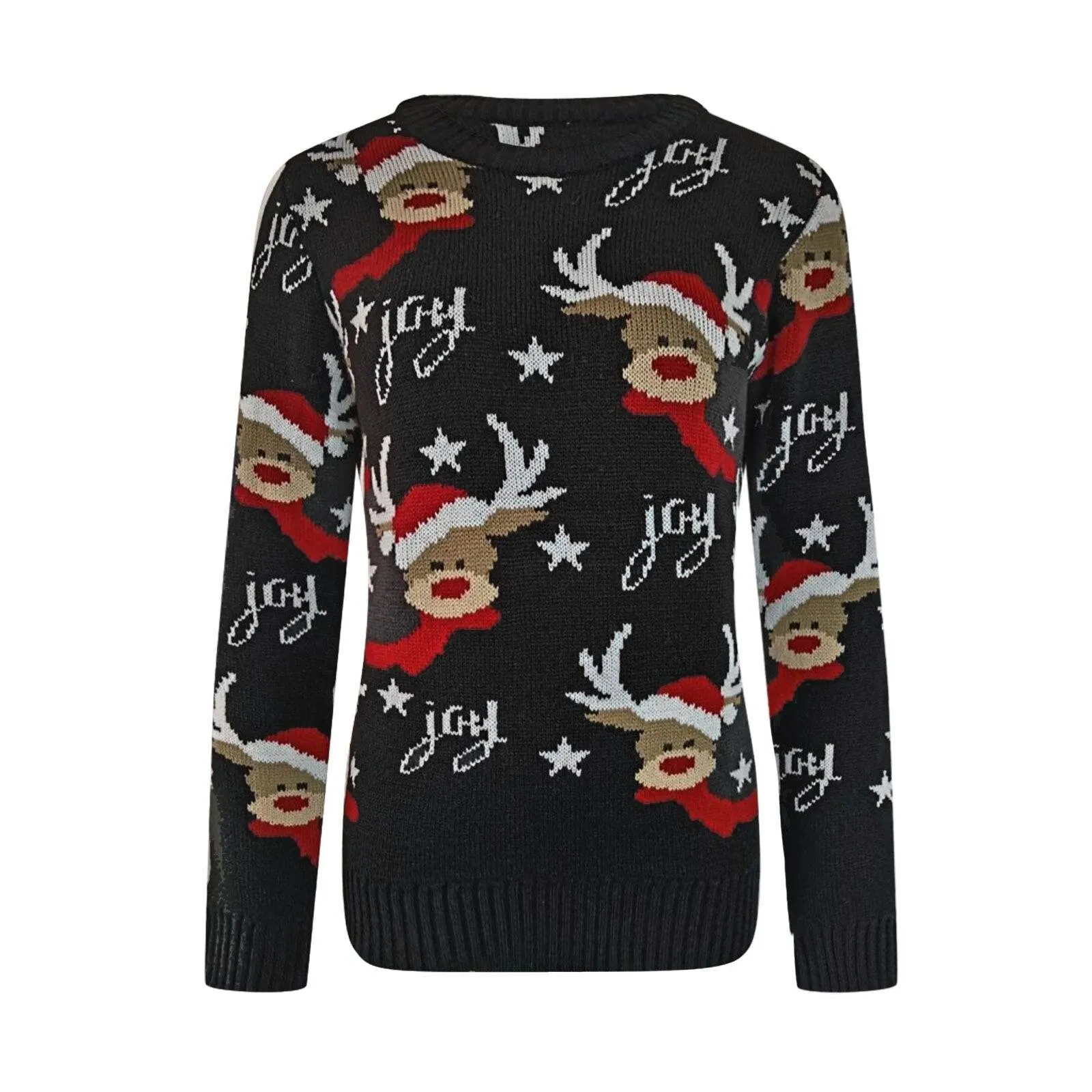 Reign Joy and Reindeer Design Knitted Pullover Sweater