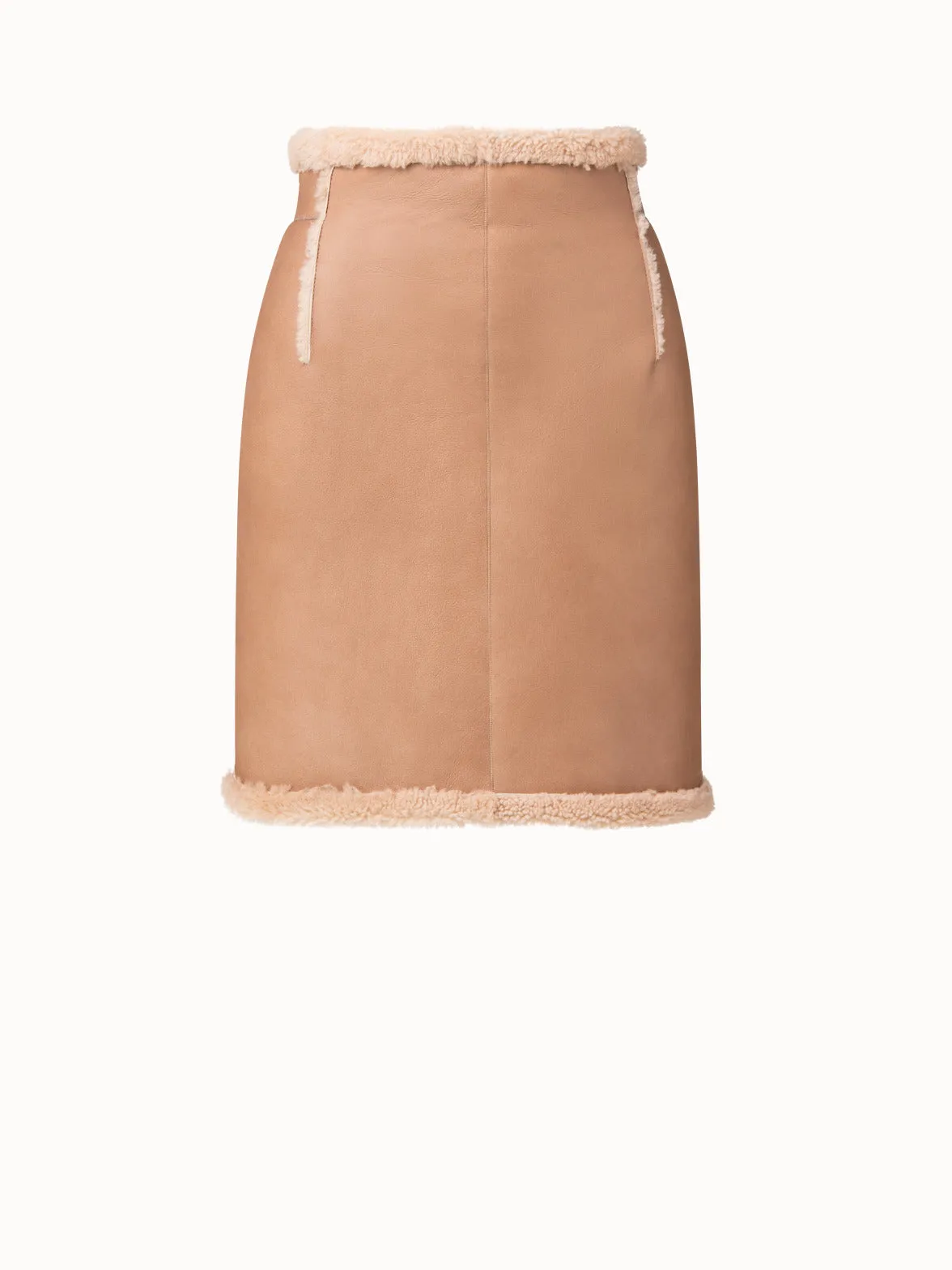 Reversible Shearling Short Skirt