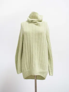 Royal Baby Alpaca Chunky Turtleneck Sweater - Light Green