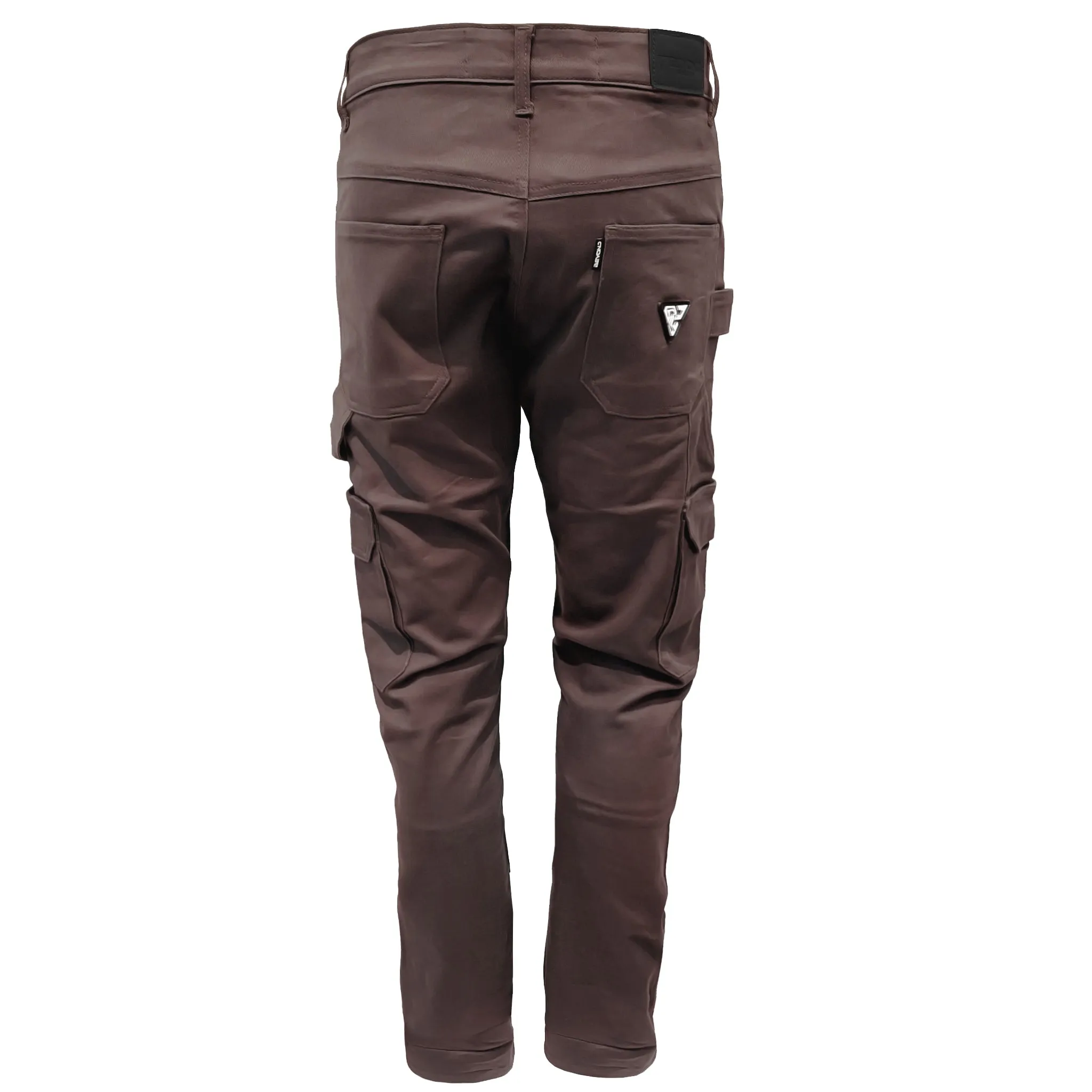 SALE Straight Leg Cargo Pants - Dark Coffee with Pads