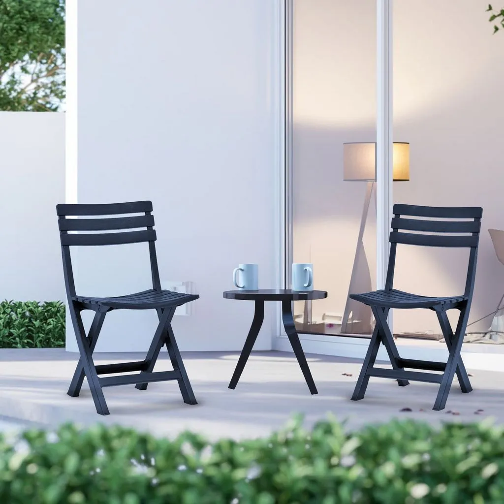 Set of 2 Terrasse Outdoor Folding Chair-Weather & UV Resistant