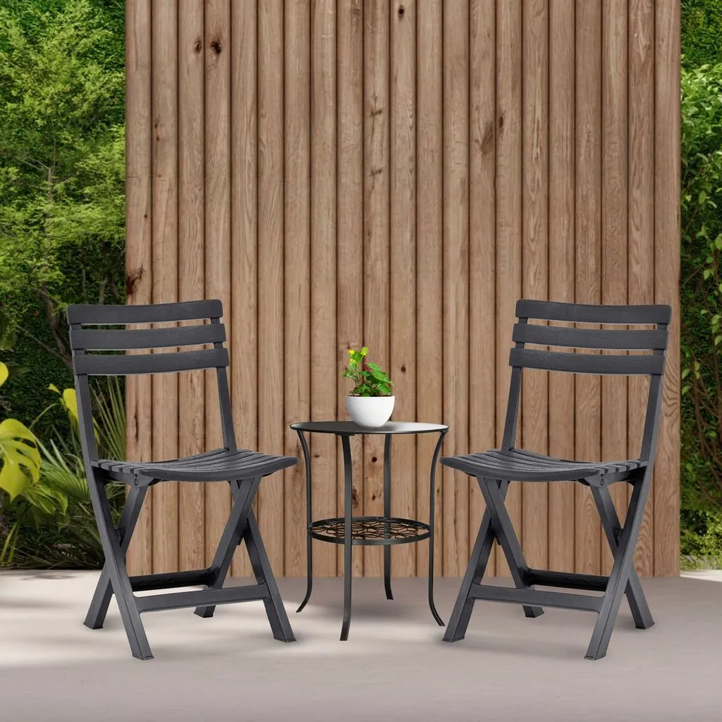 Set of 2 Terrasse Outdoor Folding Chair-Weather & UV Resistant