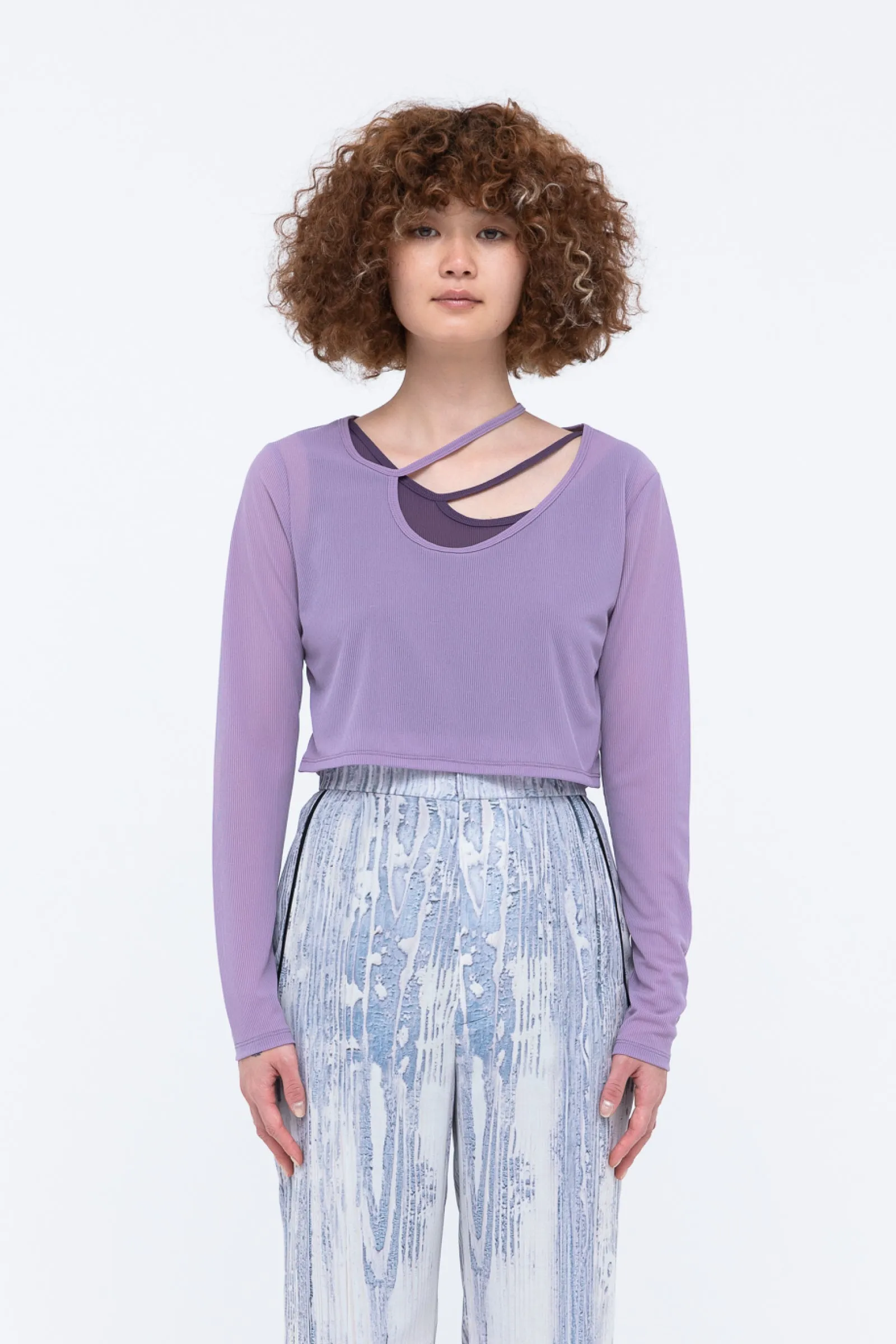 Sheer layered  top (Purple)