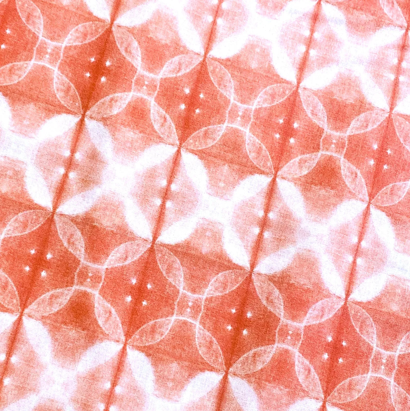 'Shibori 3 Peach' Art Cotton Print by Kim Eichler-Messmer, 44" Wide, By the Yard # 1441