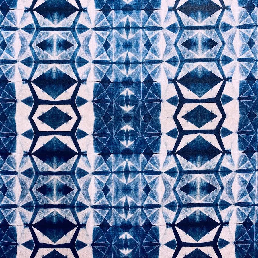 'Shibori Diamond Indigo' Cotton Print of Shibori, by Kim Eichler-Messmer, 44" Wide, By the Yard # 1445