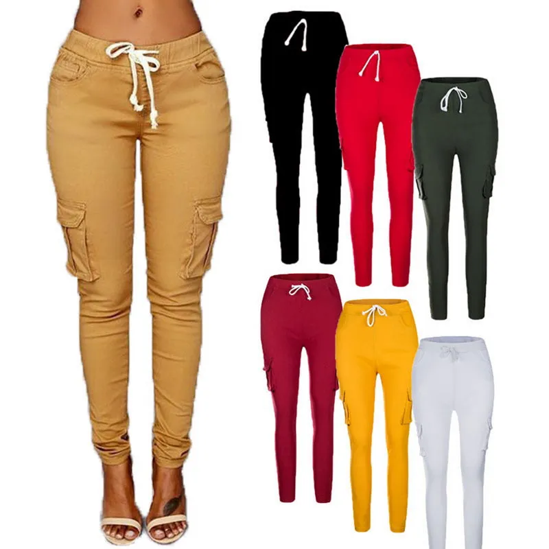 Slim Fit Cargo Pants for Women